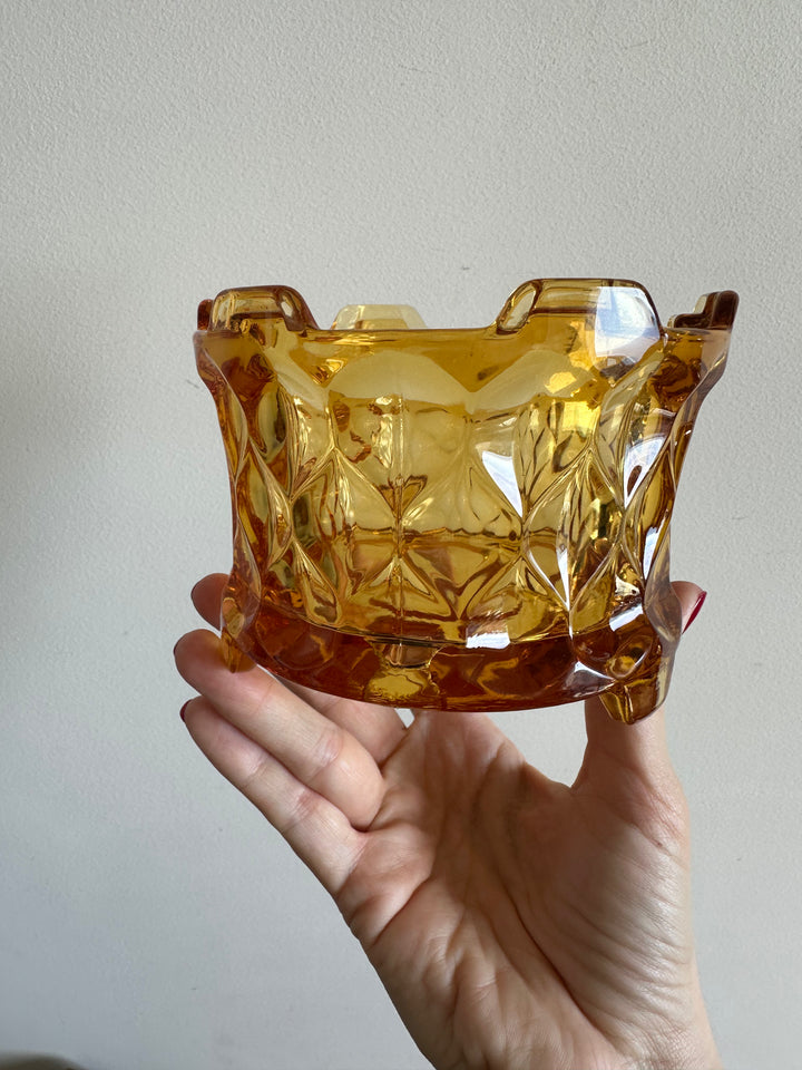Cache pot en verre ambré fabrication allemande