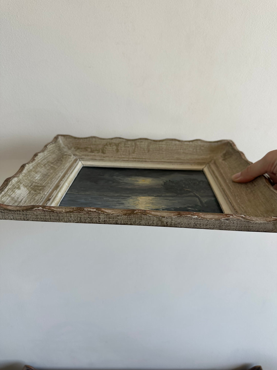 Peinture à l'huile bord de mer au clair de lune