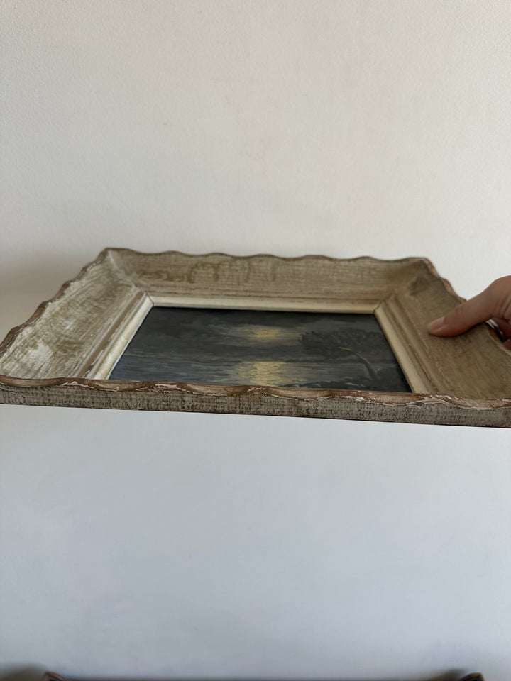 Peinture à l'huile bord de mer au clair de lune