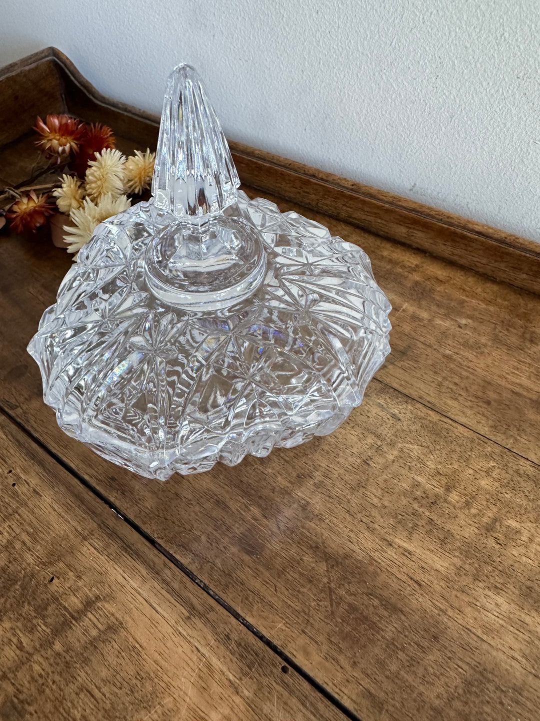 Bonbonnière en cristal triangle arrondi