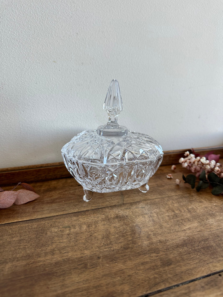 Bonbonnière en cristal triangle arrondi