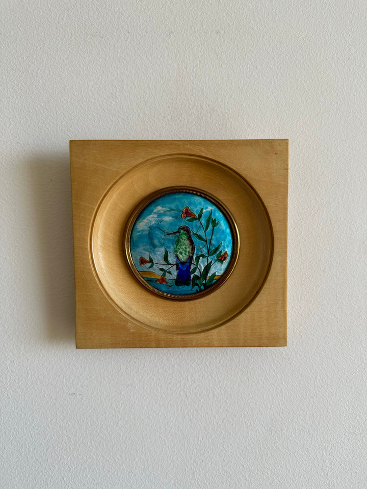 Miniatures emaillées grand feu de Septeuil cadre en bois clair