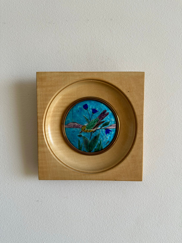 Miniatures emaillées grand feu de Septeuil cadre en bois clair