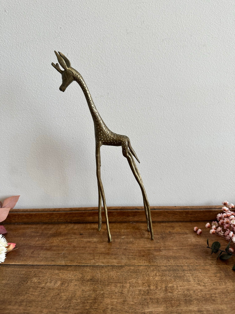 Girafe en laiton vintage