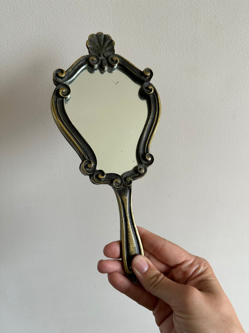 Miroir à main à poser en bronze