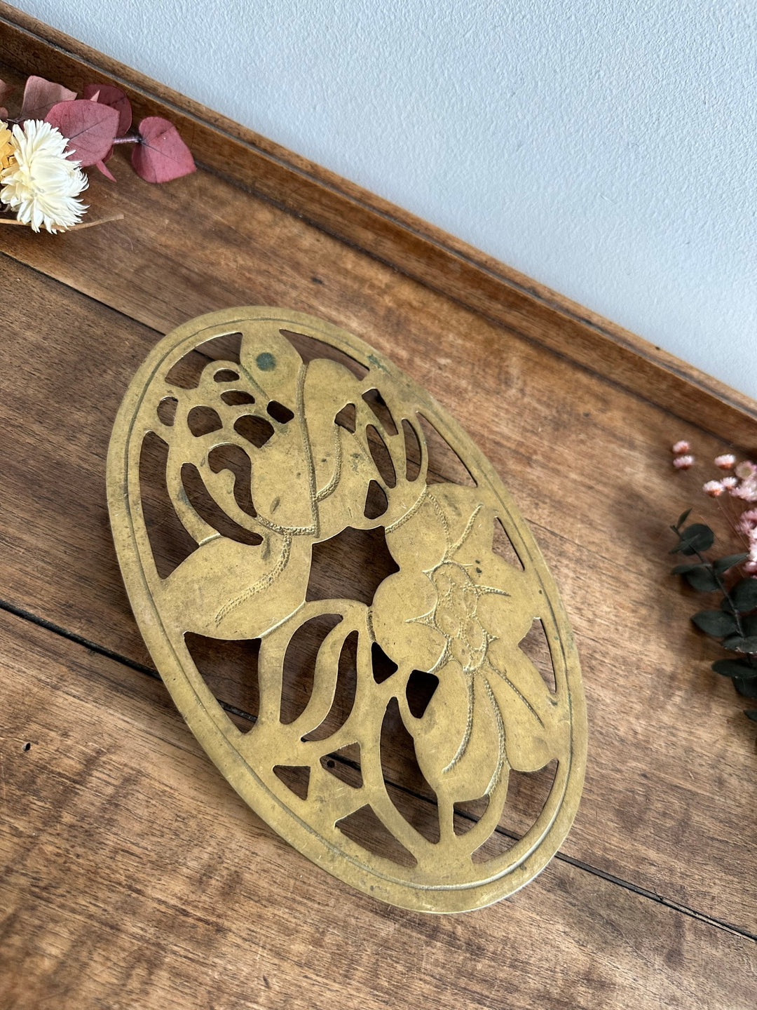 Dessous de plat en laiton doré ajouré