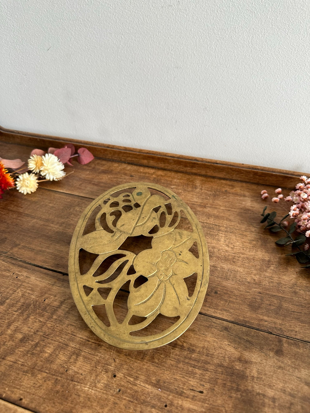 Dessous de plat en laiton doré ajouré