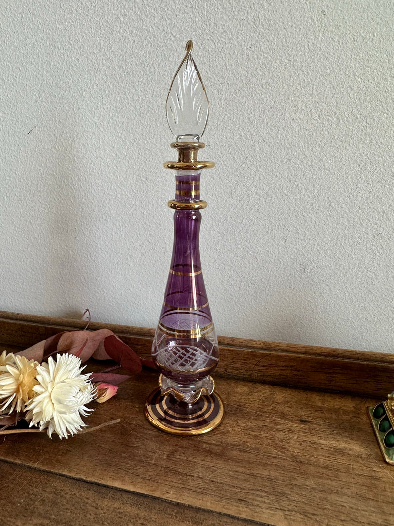 Fioles à parfum en verre coloré vintage