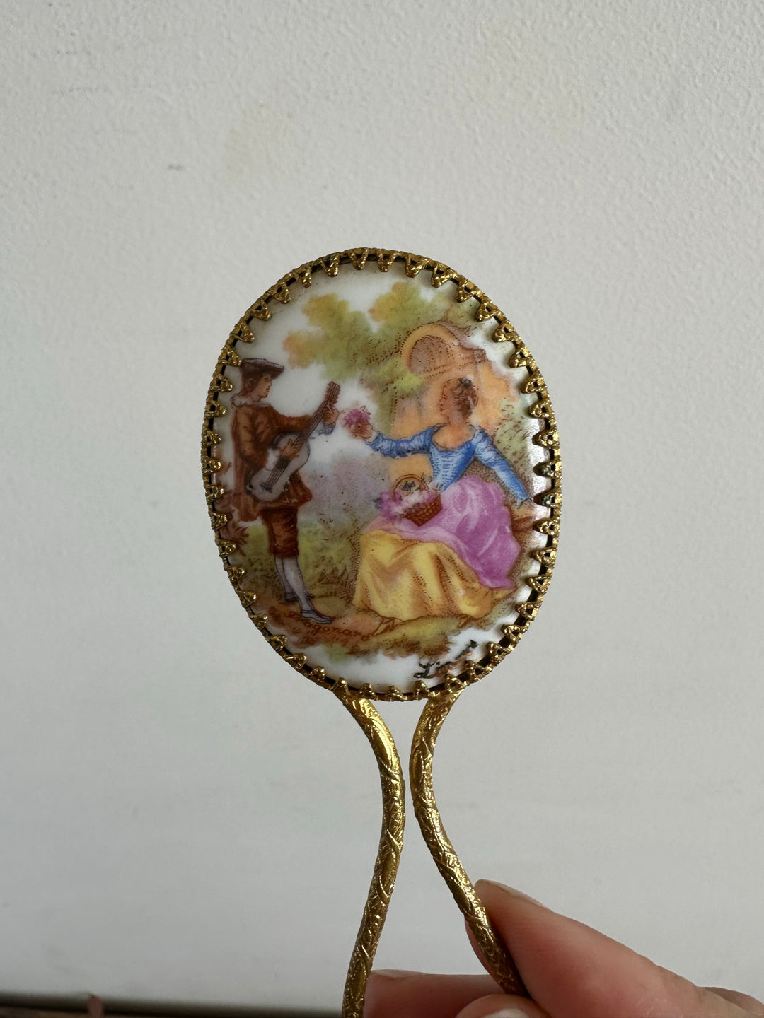 Miroir à main taille XXS porcelaine de Limoges