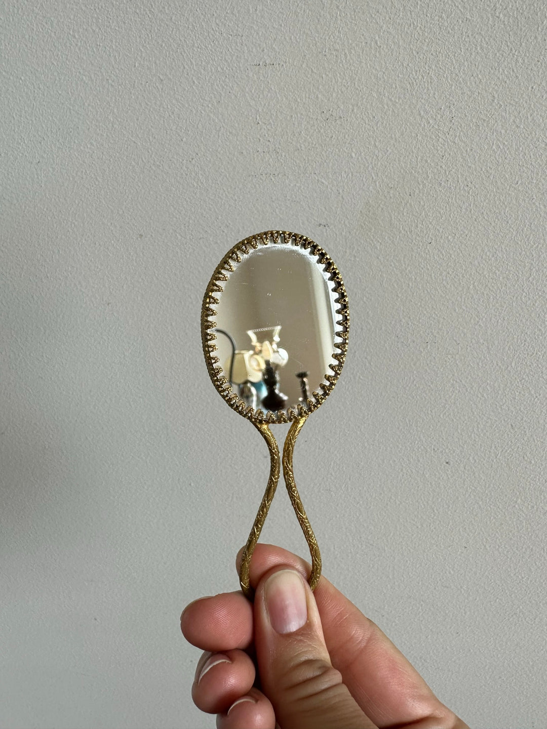 Miroir à main taille XXS porcelaine de Limoges
