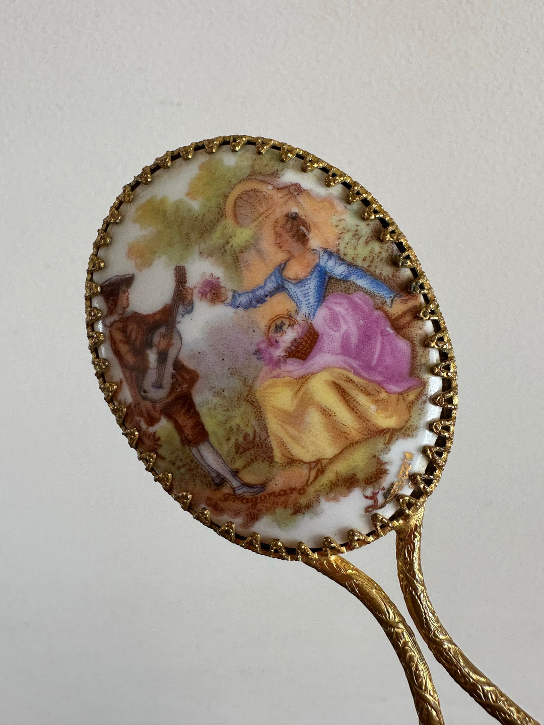 Miroir à main taille XXS porcelaine de Limoges
