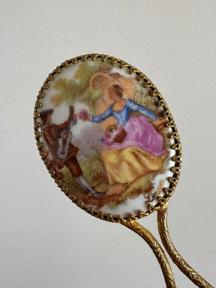 Miroir à main taille XXS porcelaine de Limoges