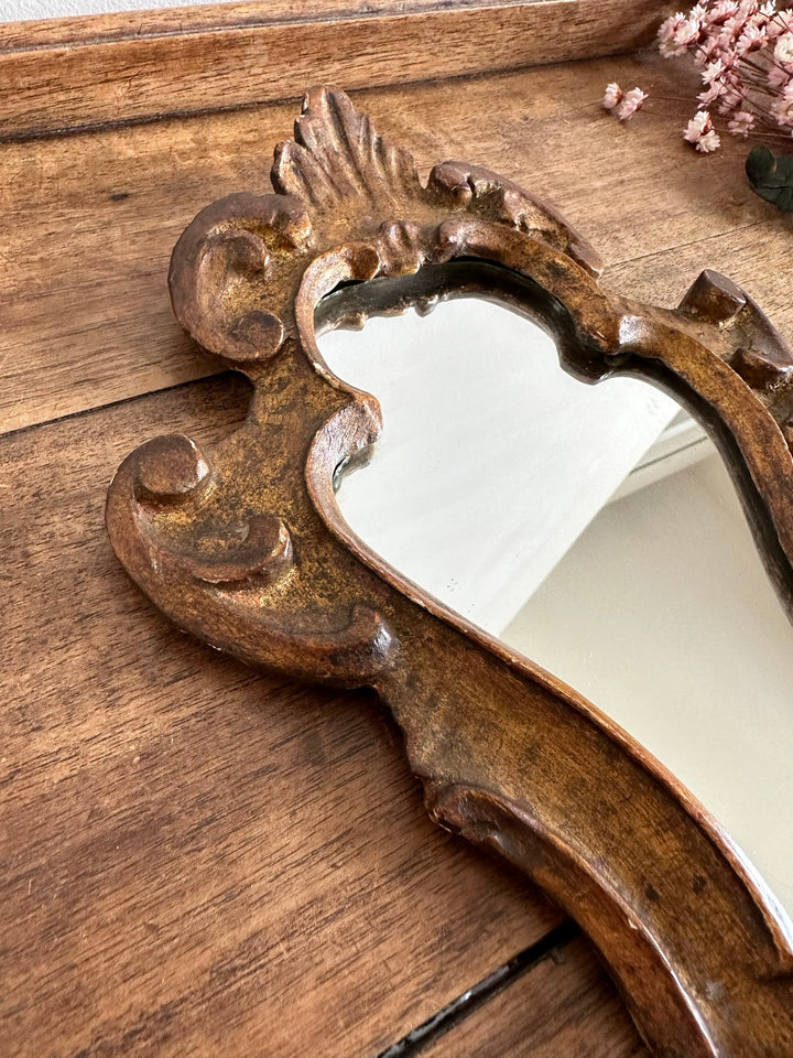 Miroir florentin en bois mordoré