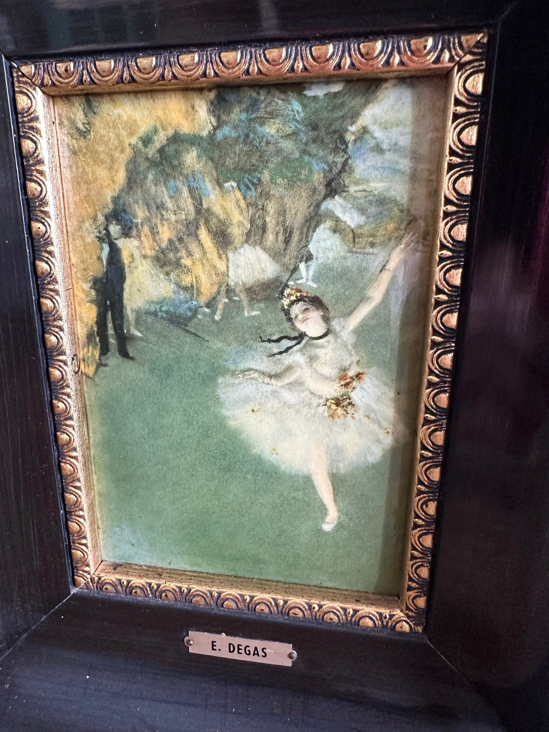 Plaque émaillée représentation de E.Degas