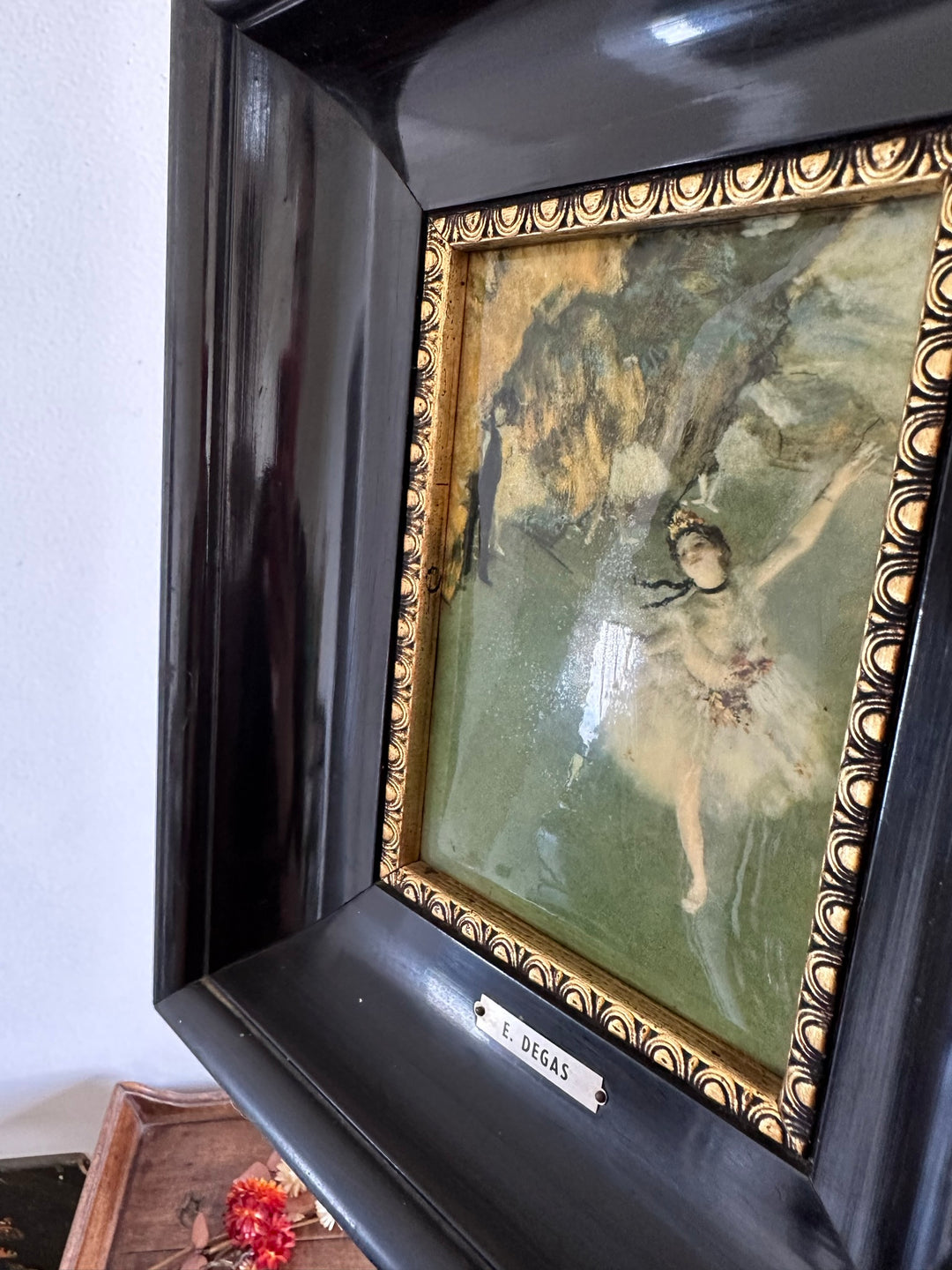 Plaque émaillée représentation de E.Degas