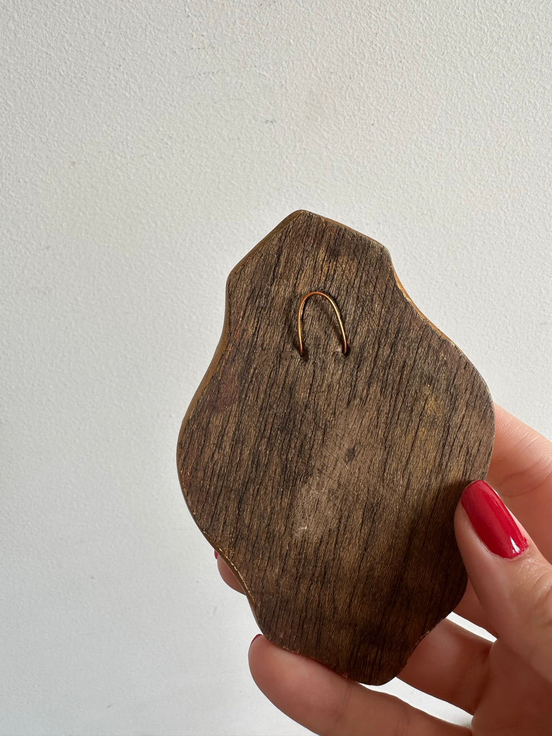 Miroir émaillé péruvien bleu et or