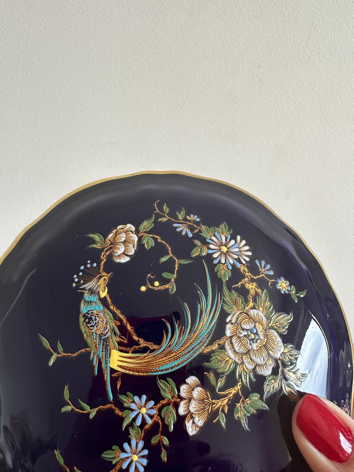 Bonbonnière en porcelaine de Limoges décorée à l'or fin