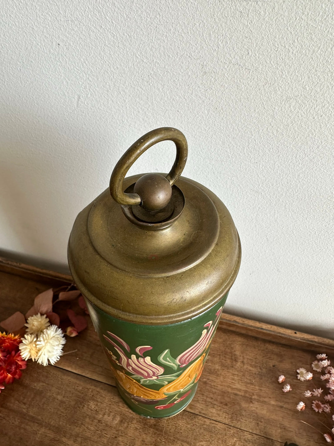 Bouillotte peinte à la main signée 1920