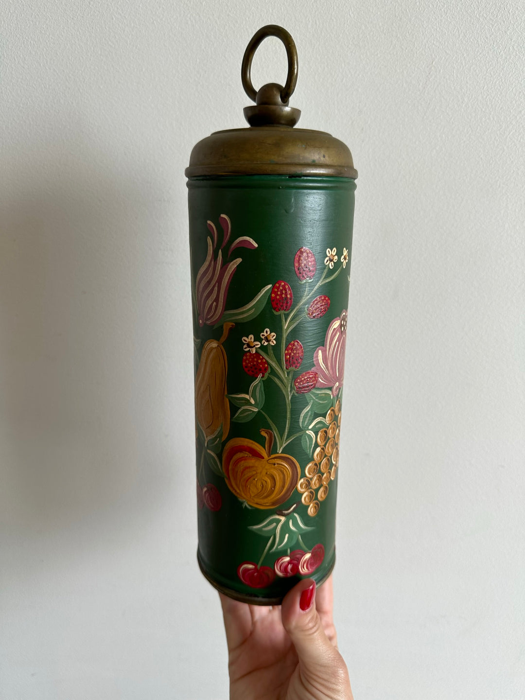 Bouillotte peinte à la main signée 1920