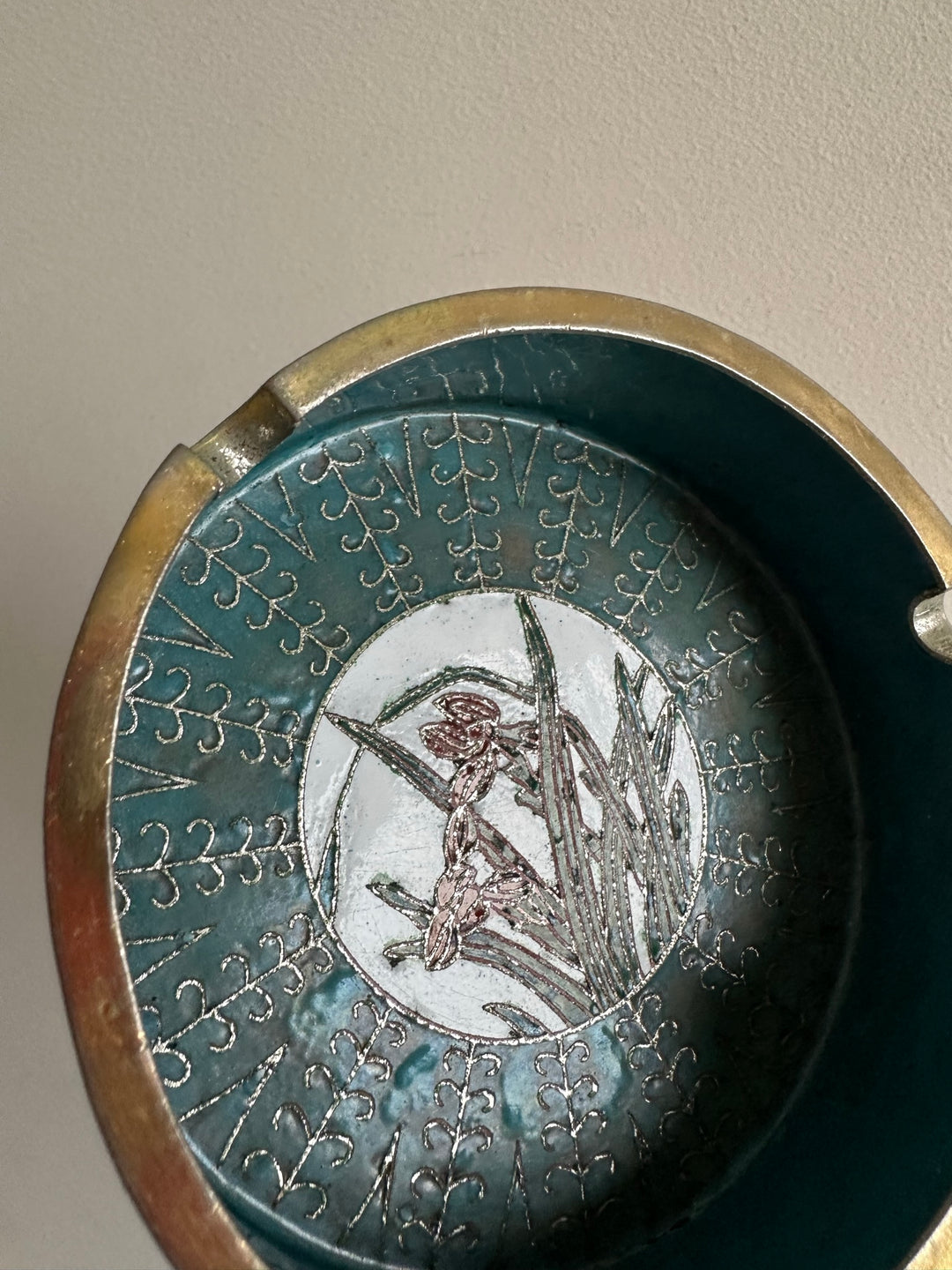 Cendrier en émaux cloisonnés