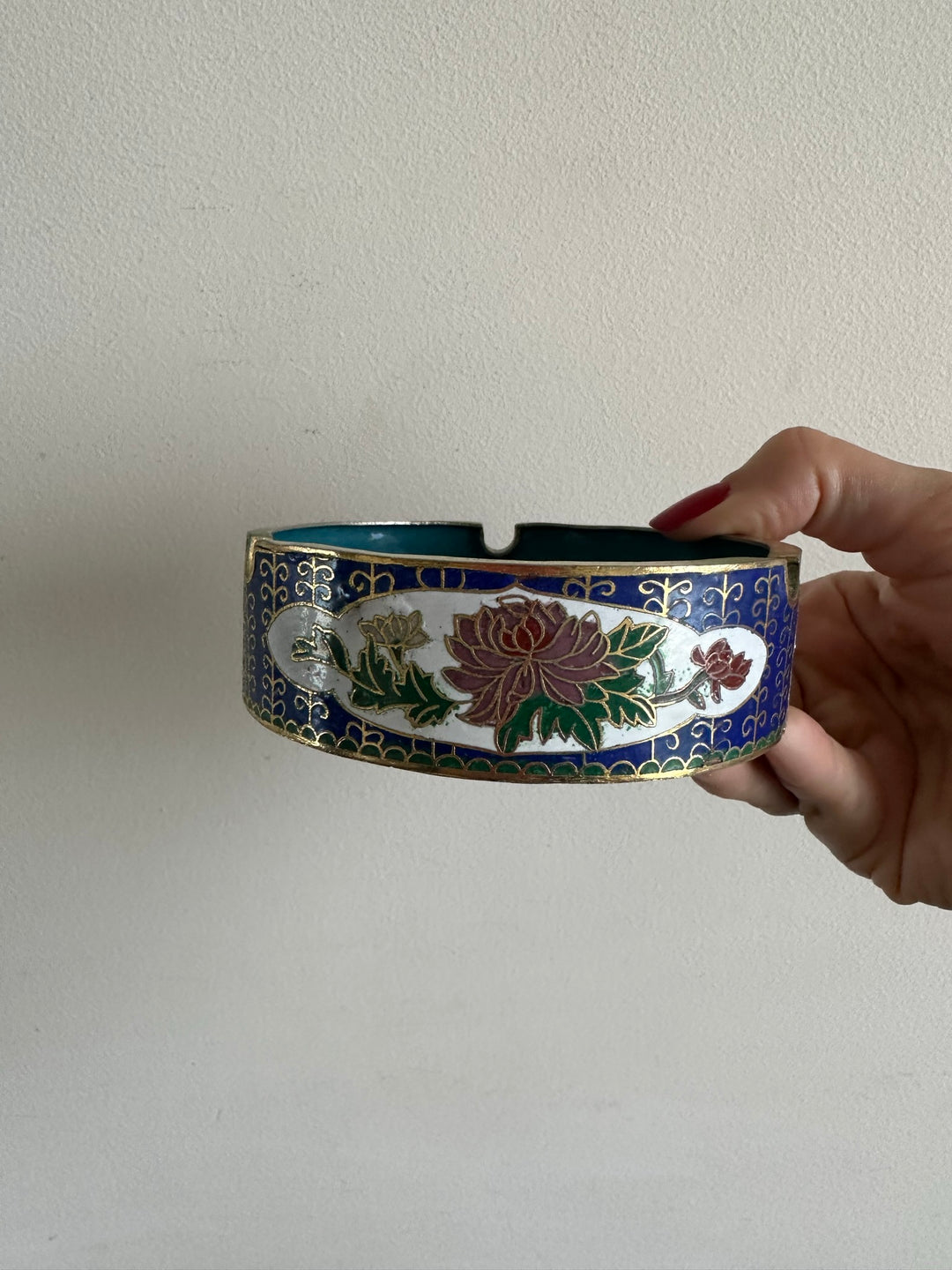 Cendrier en émaux cloisonnés