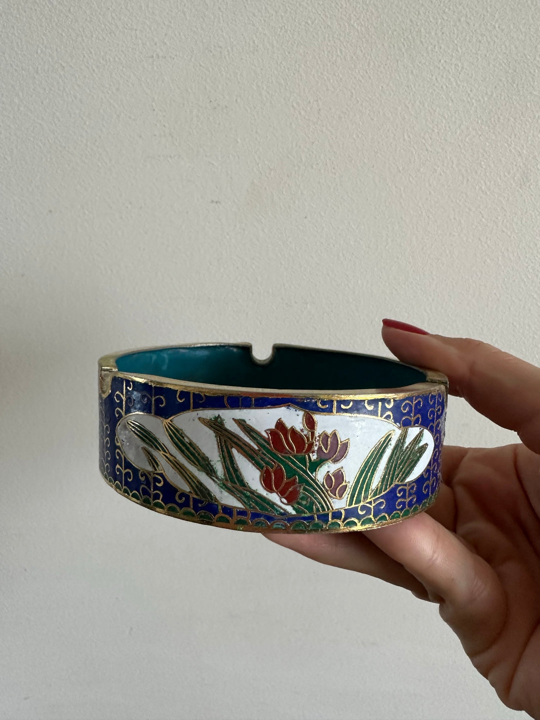 Cendrier en émaux cloisonnés