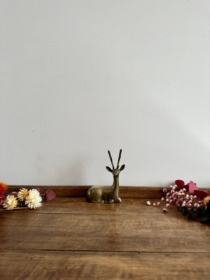 Cerf en laiton vintage