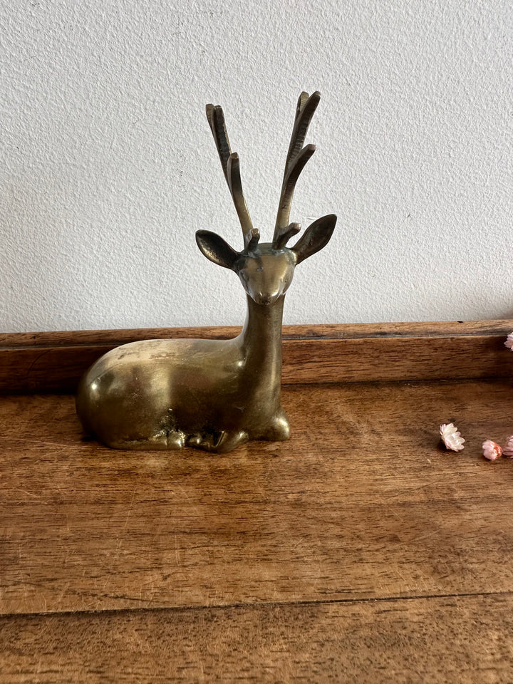 Cerf en laiton vintage