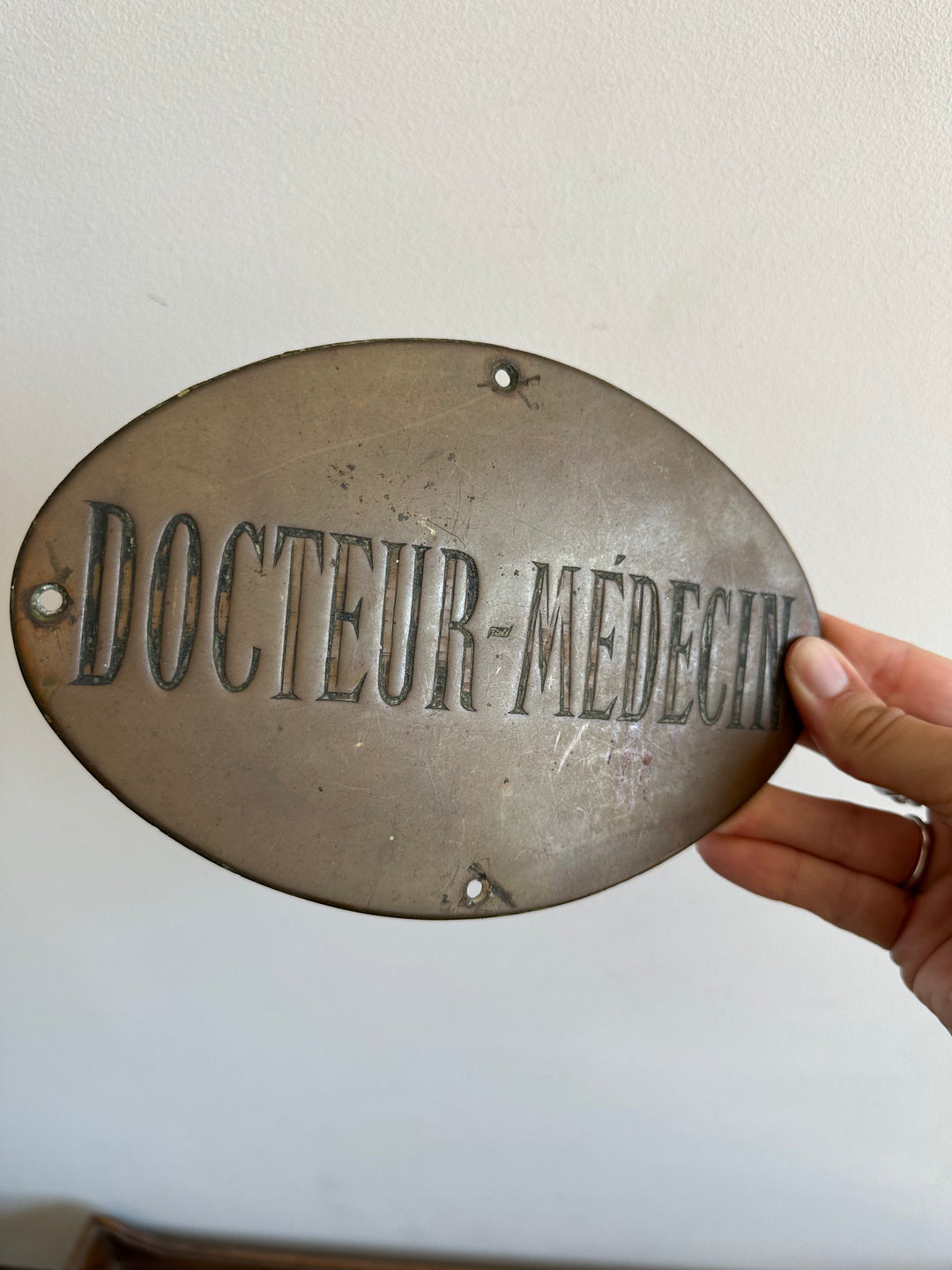 Plaque ovale en laiton Médecin Docteur