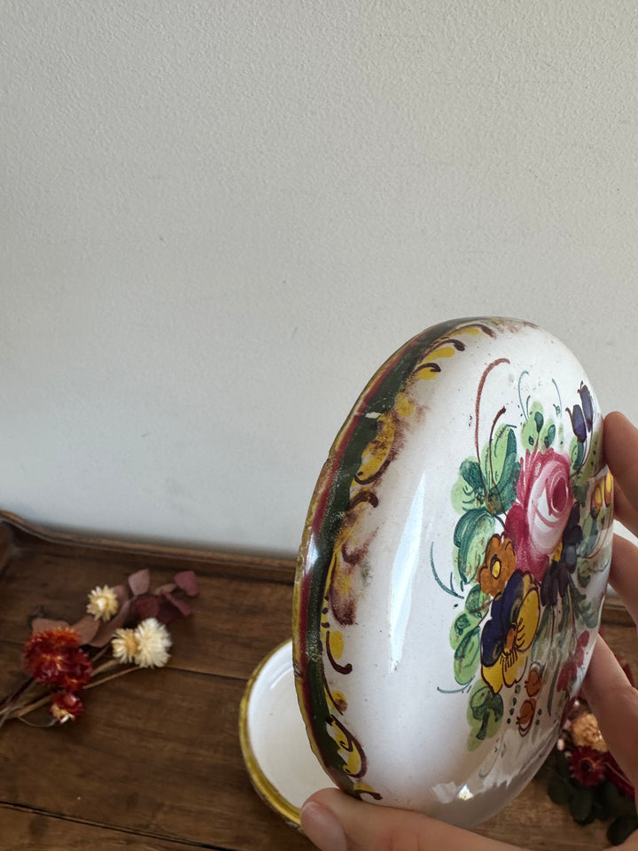 Bonbonnière en porcelaine peinte à la main made in Italy