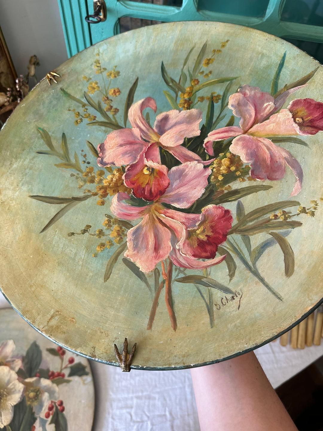 Assiettes décoratives signées 1913