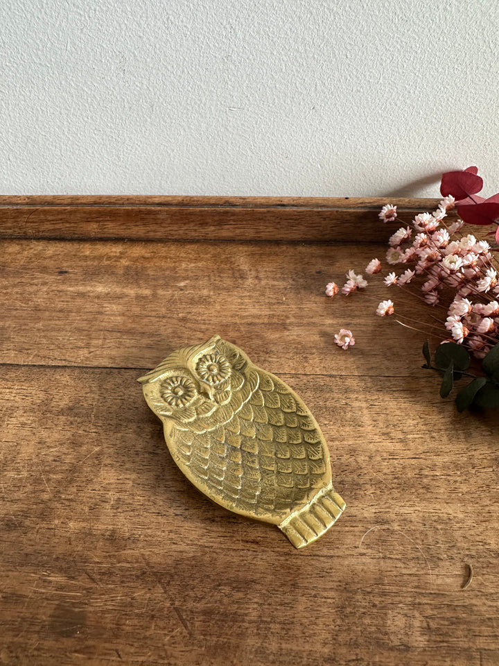 Chouette en laiton vide poche