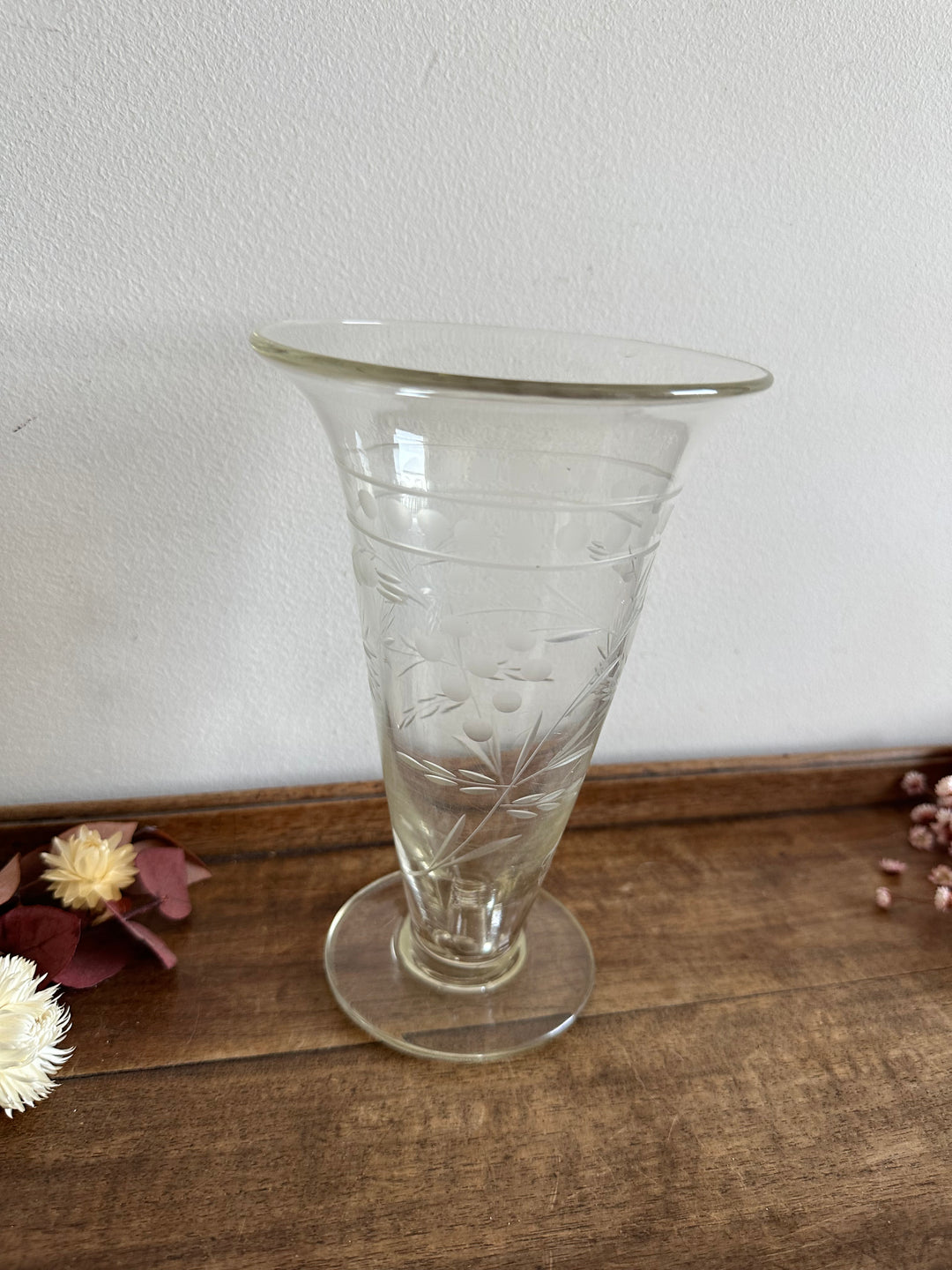 Vase en cristal gravé années 1930