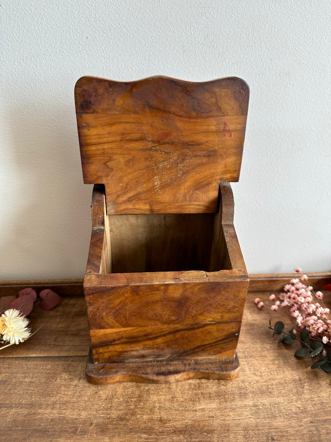 Boite à sel en bois d'olivier