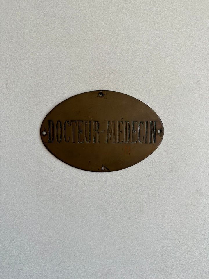 Plaque ovale en laiton Médecin Docteur
