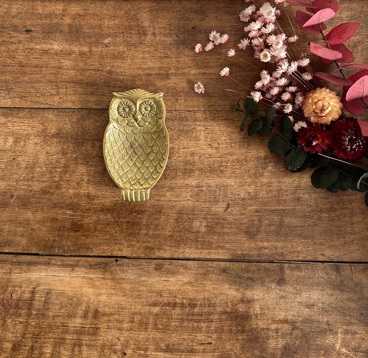 Chouette en laiton vide poche