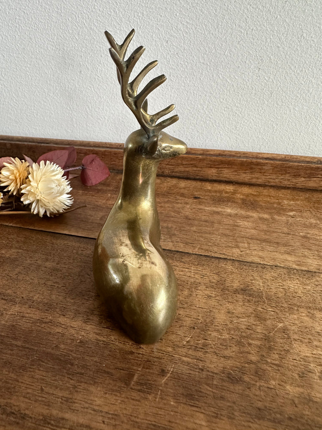 Cerf en laiton vintage