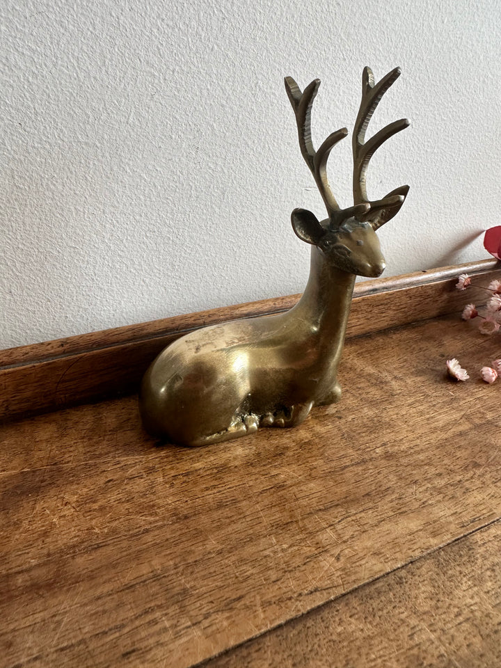 Cerf en laiton vintage