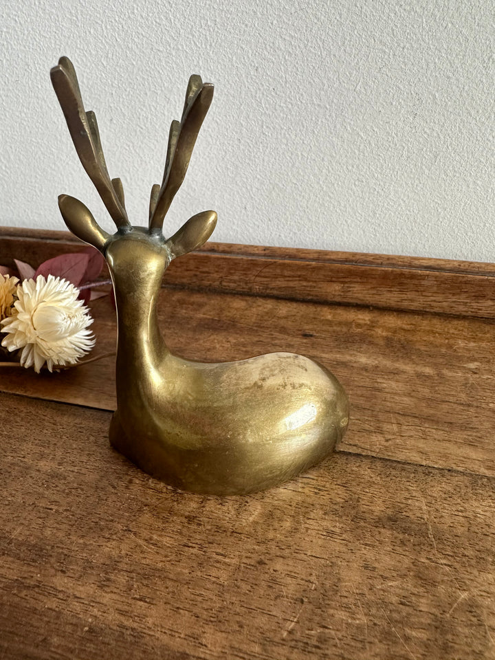 Cerf en laiton vintage