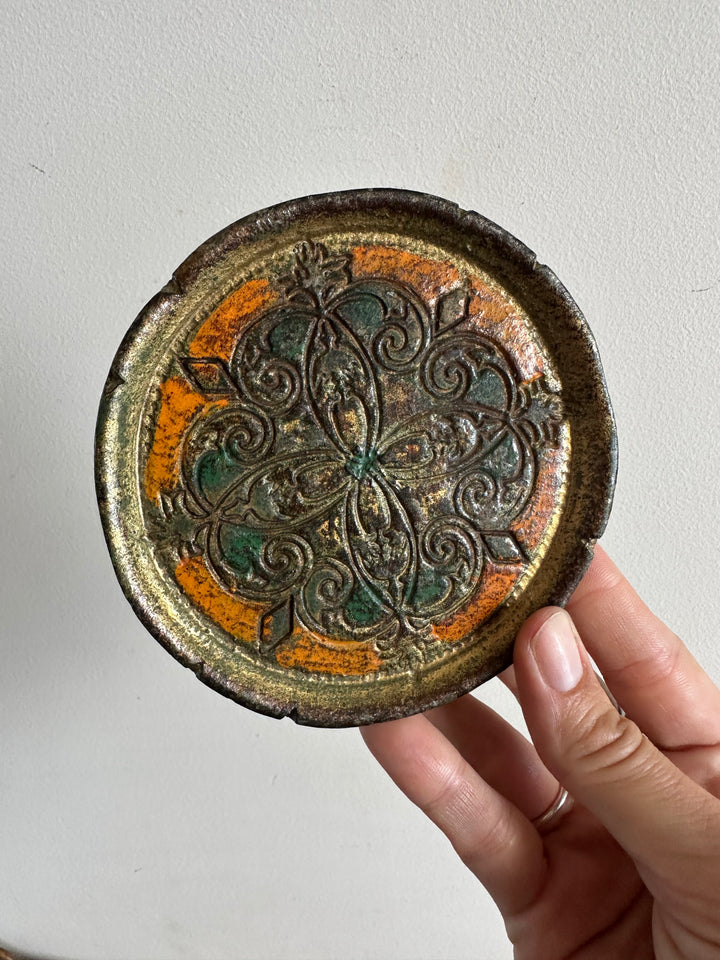 Dessous de bouteille florentin vert et orange