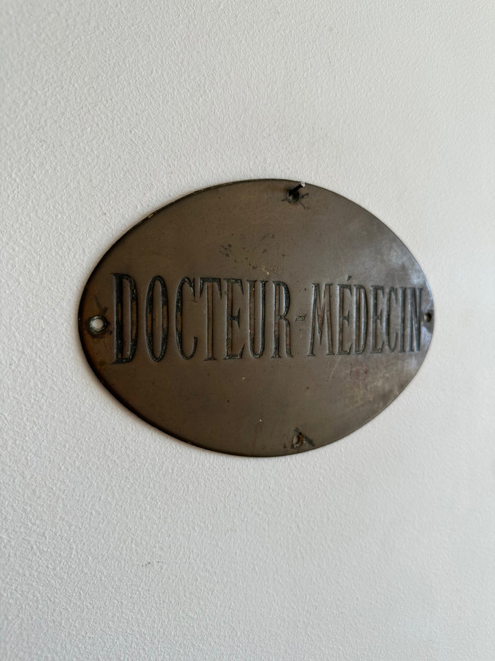 Plaque ovale en laiton Médecin Docteur