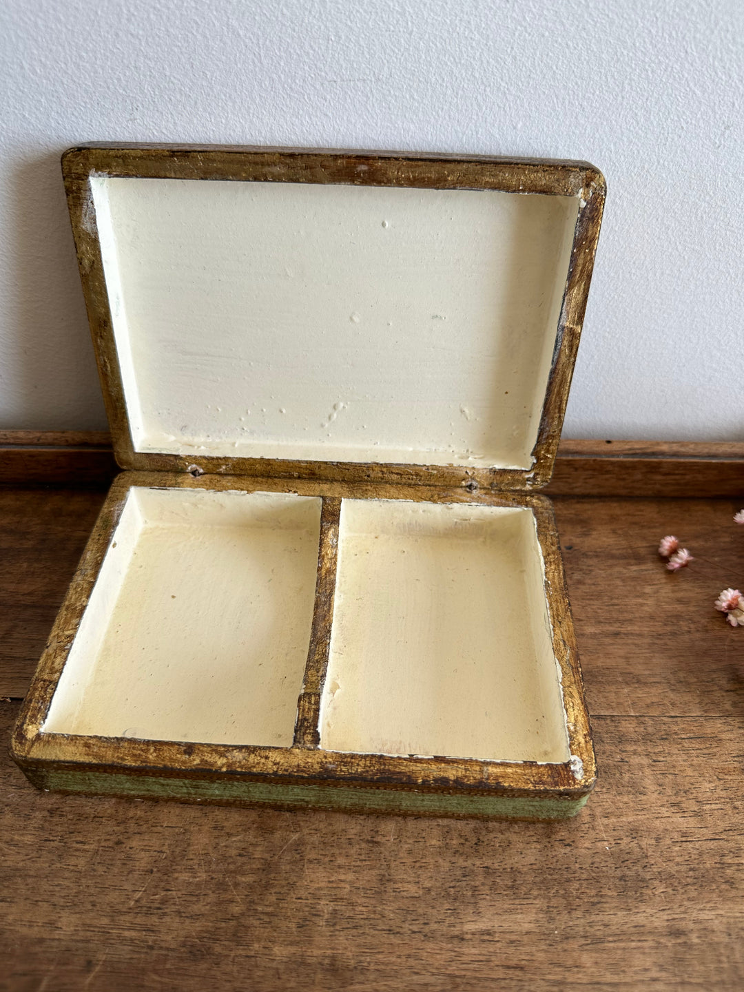 Boite en bois style florentin pour jeux de carte