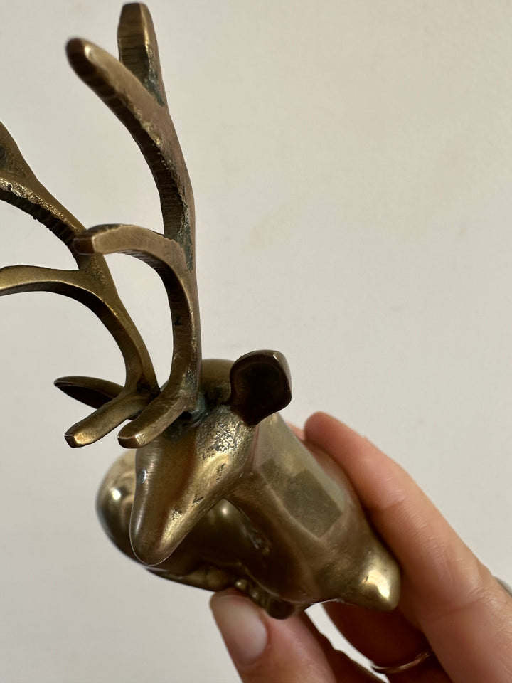 Cerf en laiton vintage