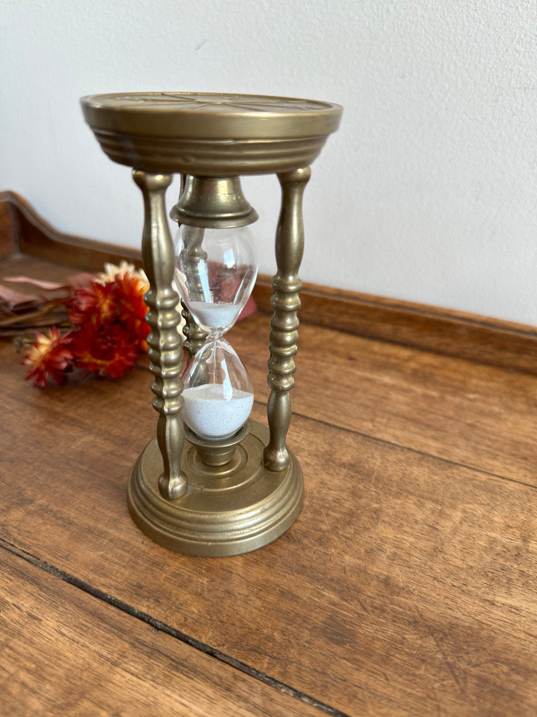 Sablier en laiton colonnes torsadées