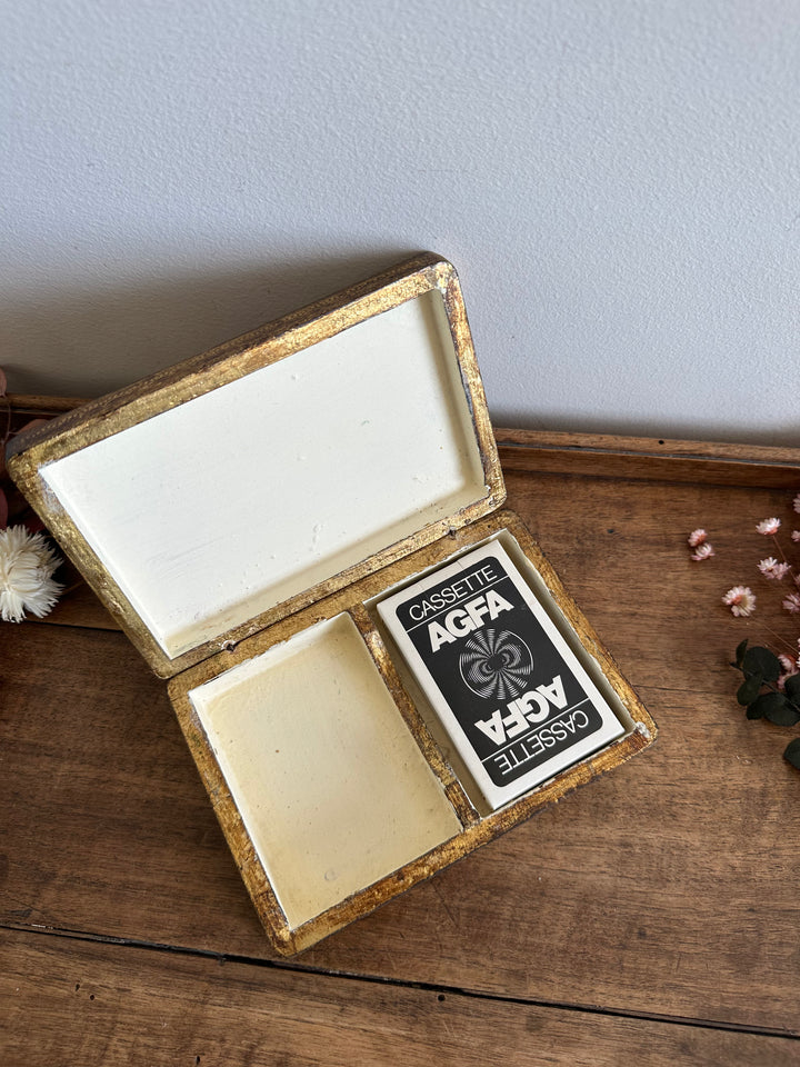 Boite en bois style florentin pour jeux de carte