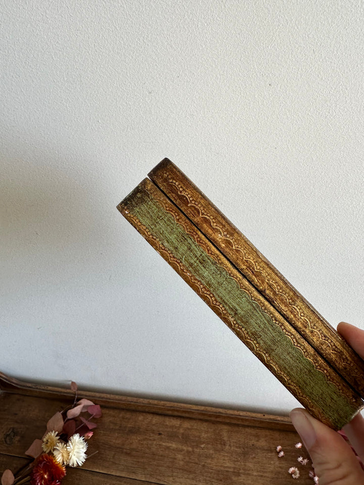 Boite en bois style florentin pour jeux de carte