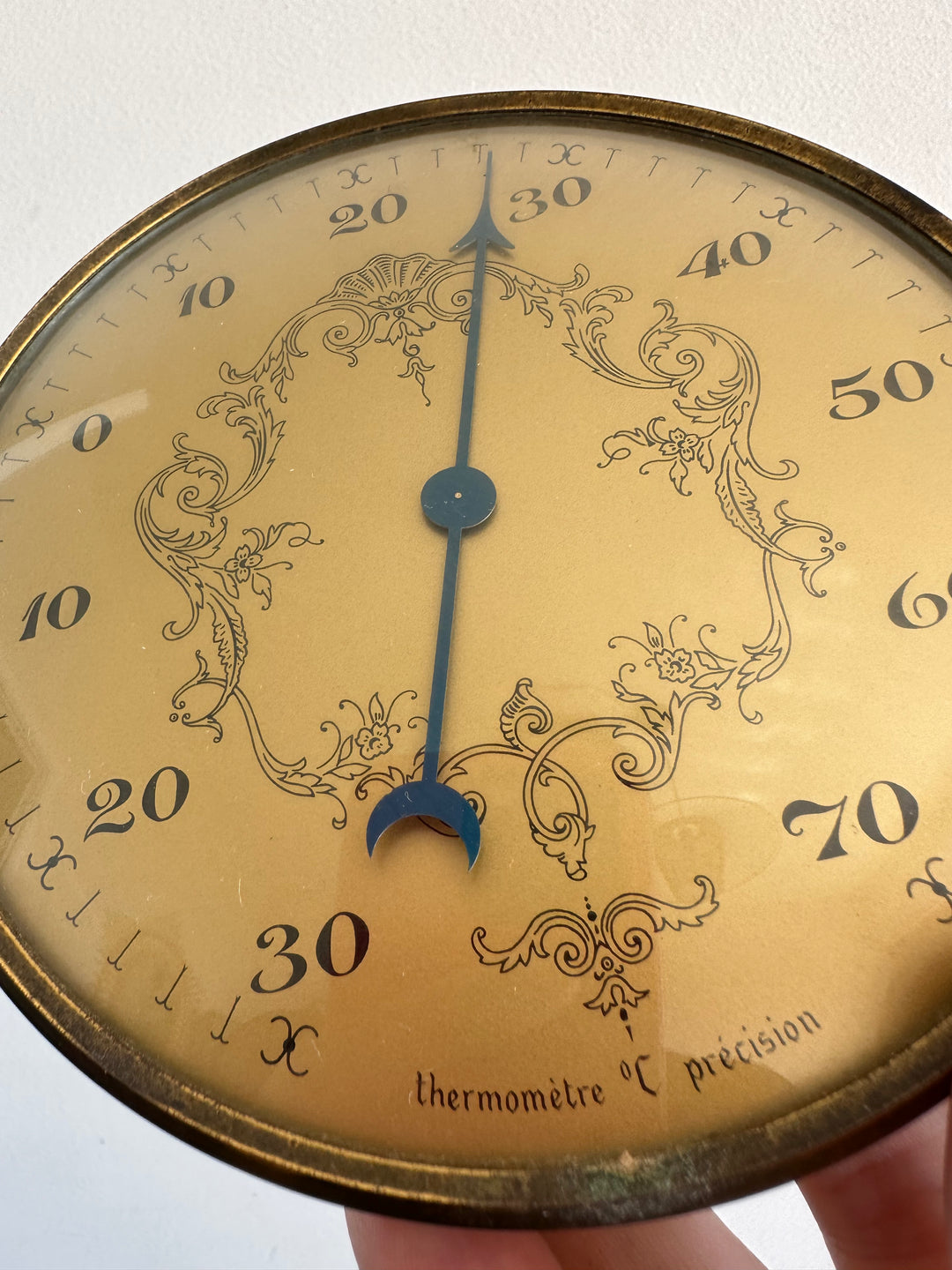 Thermomètre précision en laiton, années 70