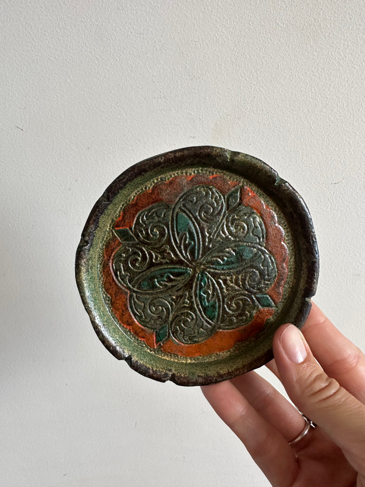 Dessous de bouteille florentin vert et orange