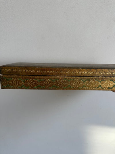 Boite rectangulaire florentine décoration tapisserie Moyen Age