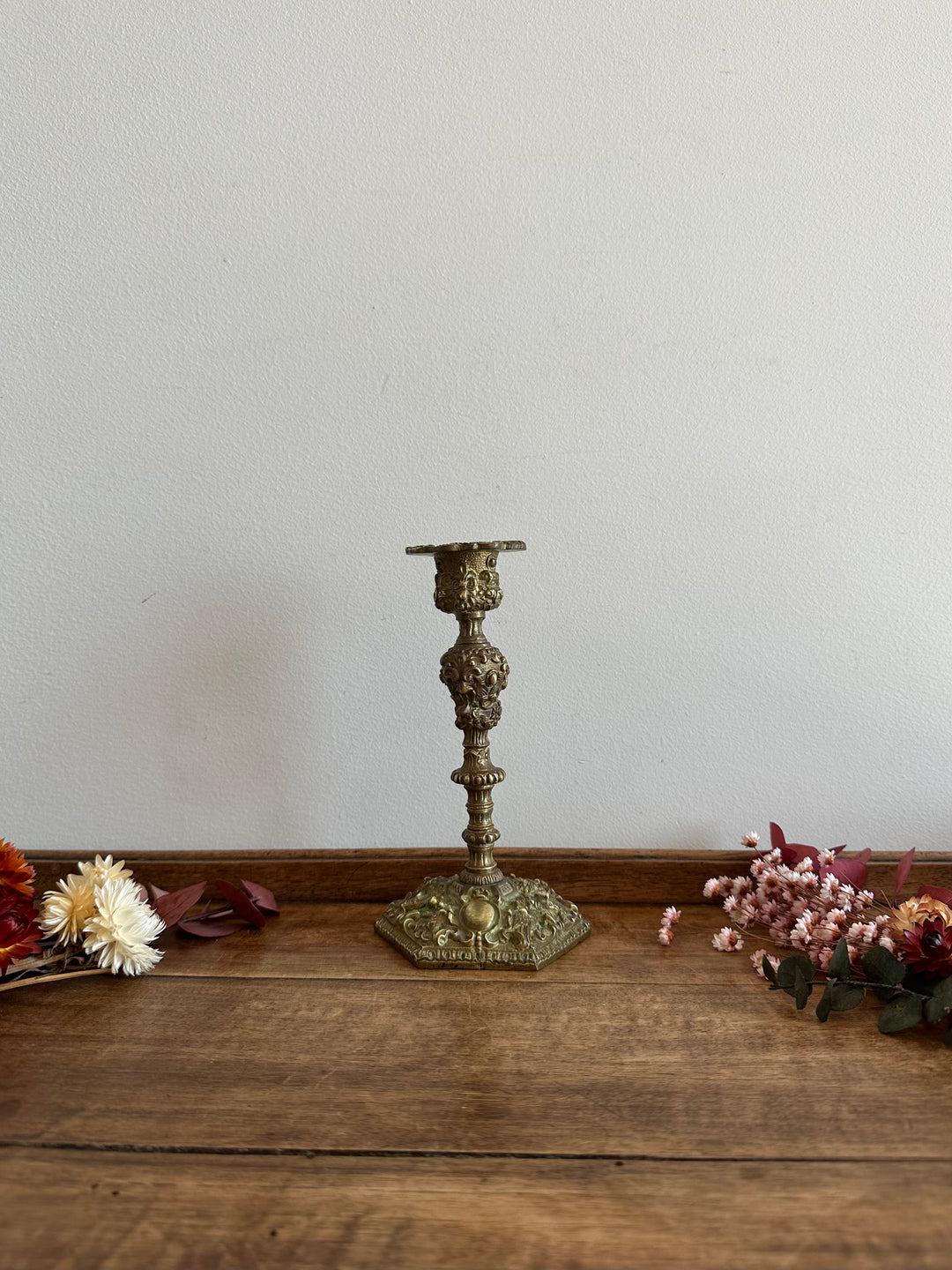 Bougeoir baroque en bronze doré